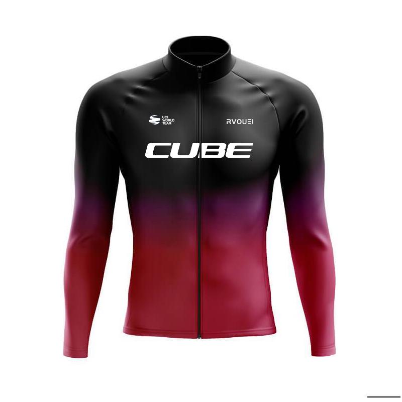 Rvouei Cube Breathable Team Long Sleeve  Bib Pants Ropa Ciclismo Bicycle Clothing MTB Bike Uniform Men Clothes 2026 Autumn Breathable Cycling Suit Set