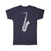Gift T-Shirt : Retro Music Notebook Saxophone Instrument Wall Poster Musician