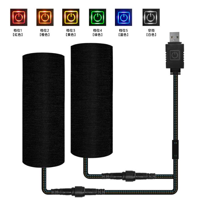 Motorcycle Anti-Slip Heated Handgrips 5V USB 6 Gear Warmer Electric Heated Grip Cover Anti Vibration Anti Slip Fast Heating Kits