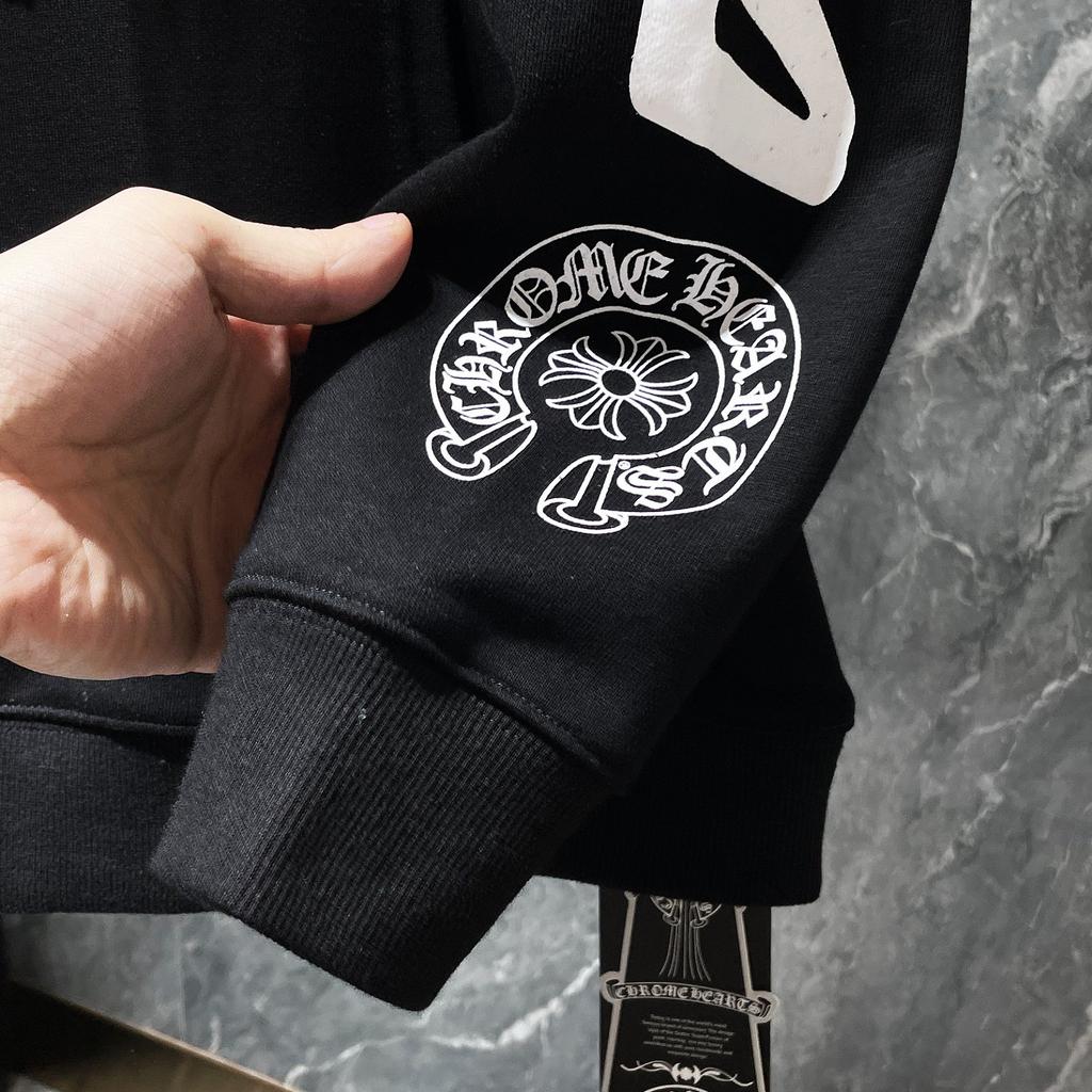 8630 CHROME HEARTS New Spring and Autumn Plus-size Thin Style Classic Style Logo Hooded Sweatshirt for Couples