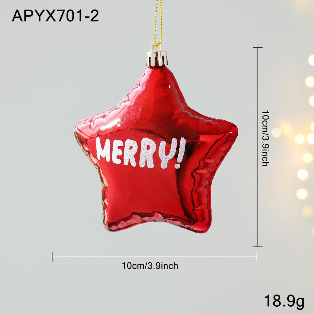 Red and White Sticky Powder Plastic Cartoon Pendant for Christmas Tree Decoration
