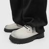 2025 White Retro Derby Shoes Man Large Size 46 British Style Heighten Platform Shoes For Man Big Round Toe Designer Men's Shoes