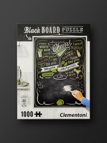 Black Board: Cocktail 1000 Piece Clementoni Jigsaw Puzzle