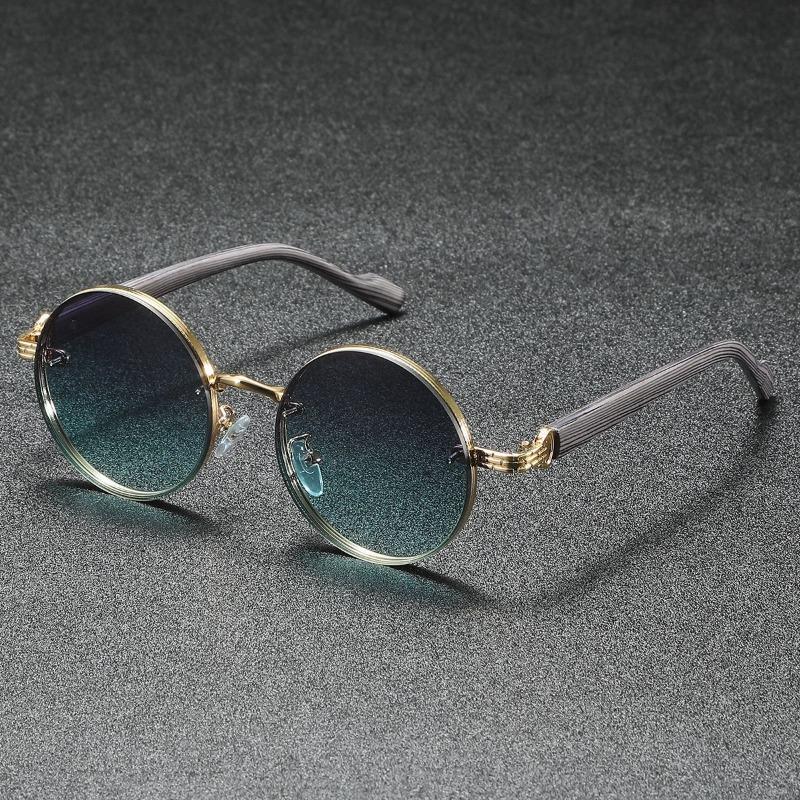 New Fashion Oval Sunglasses Men Women Punk Cool Gradient Shades Retro Metal Driving Sun Glasses UV400 Eyewear