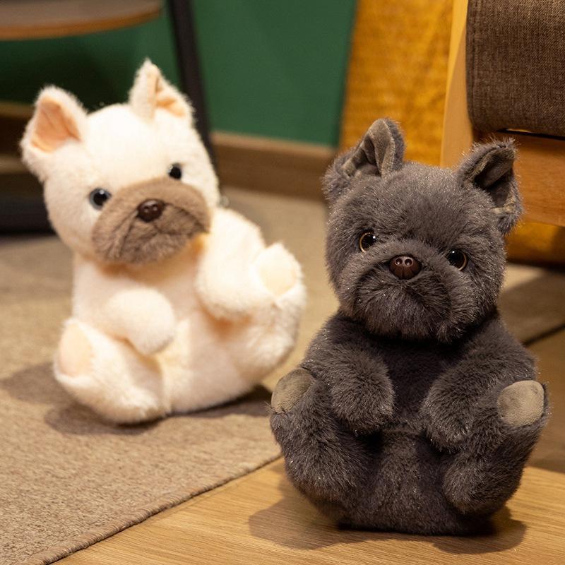 Cute Simulated Sitting Bulldog Doll Plush Toy Puppy Dog Doll Boy Company Soothing Doll