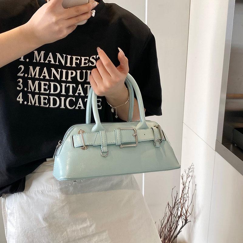 Niche design portable crossbody shell bag retro belt fashion underarm bag women's shoulder bag