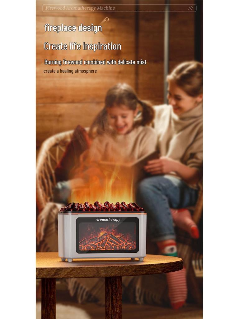 Colorful Flame Aroma Diffuser & Humidifier with Night Light - Perfect for Home, Office, or Bedroom