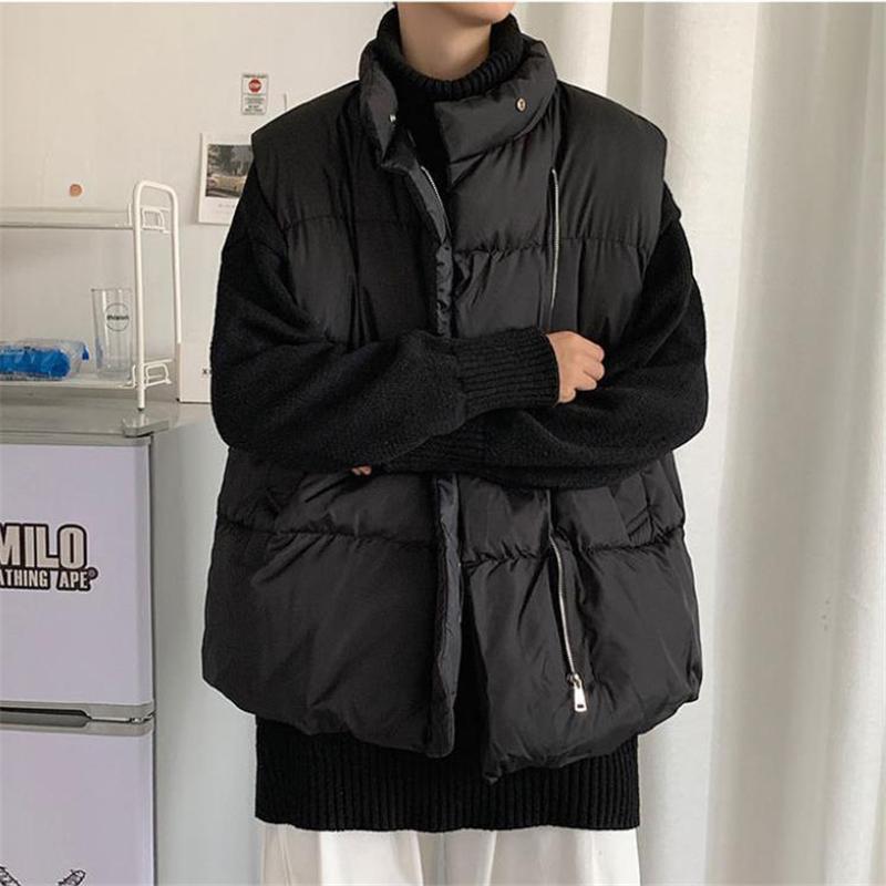 Men Jacket Vest Autumn Winter Fashion Warm Thick Cotton Coats Leisure Streetwear Loose Outerwear Male Sleeveless Vest 2024