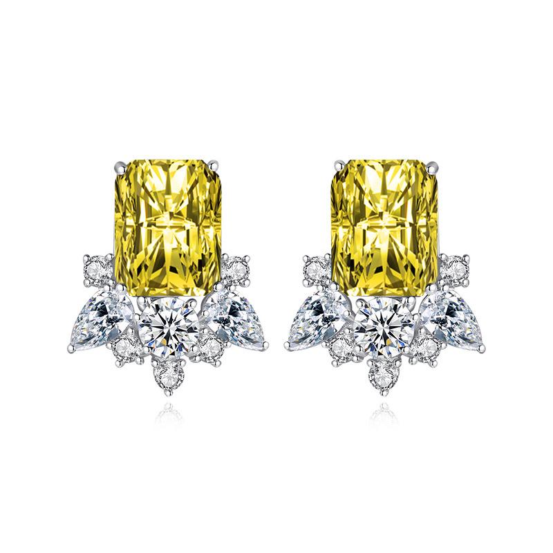 

BELLA BOX Роскошные женские модные прямоугольные серьги, подарок на свадьбу, помолвку и вечеринку жёлтый