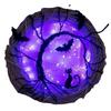 Halloween Wreath Battery Operated LED Purple Light Wreath with  Rope Halloween Hanging Decor Best Gifts for Front Door
