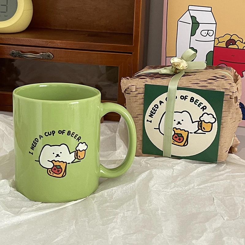 

300ML Home Party Water Juice Beer Cup Lovely Kitten Ceramic Coffee Milk Mug Breakfast Cup 300ML