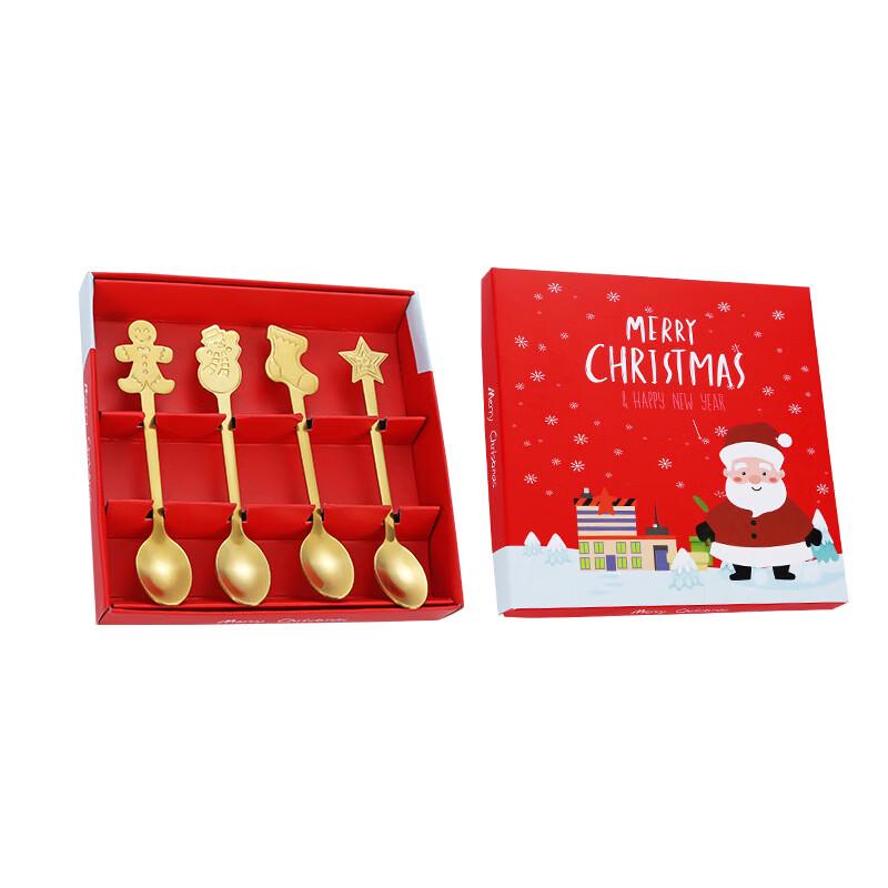 Festive Stainless Steel Coffee Spoon Set Four-Piece Set