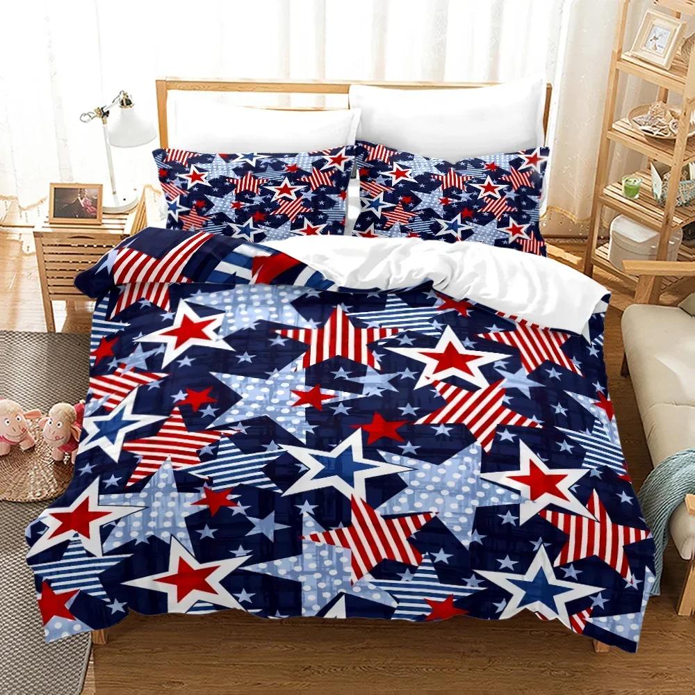 3D Print American Flag Fashion Bedding Set Double Twin King Duvet Cover Comforter Pillowcase Boys Girls Adults Bedroom