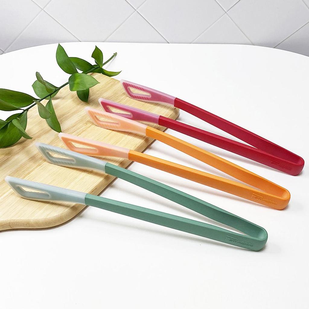 am Silicone Two-Tone Head-Up Kitchen Tongs 3 Color Mint/Orange/Red No Scratch No PFOA