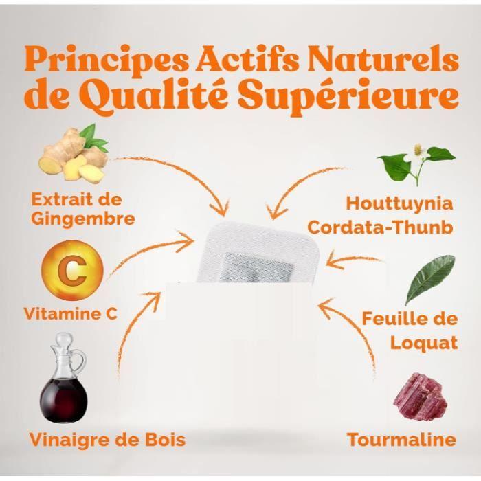 Patchs détoxifiants pour les pieds - Lot de 30 - Vegan - Soulagement du stress - Favorise le sommeil
