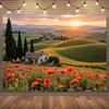 2D Italian Countryside Farmhouse Backdrop Photography Background Banner