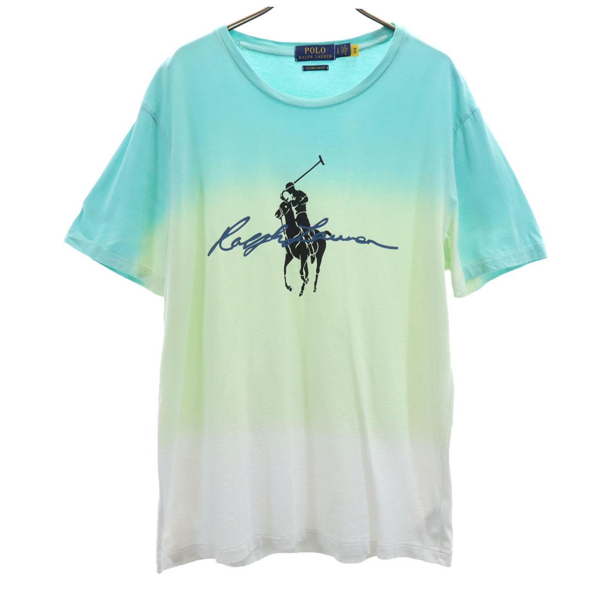 

POLO RALPH LAUREN Gradient color big pony print Short sleeve Custom slim fit T-shirt Men s Used