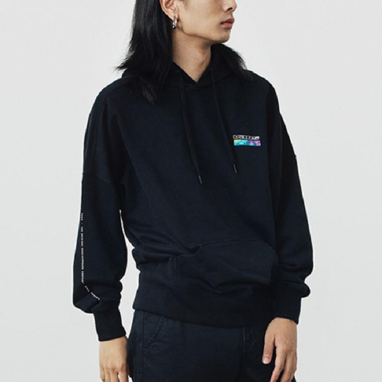 Vans Printed Loose Sports Casual Hoodie Men Hoodies Black VN0A54IABLK