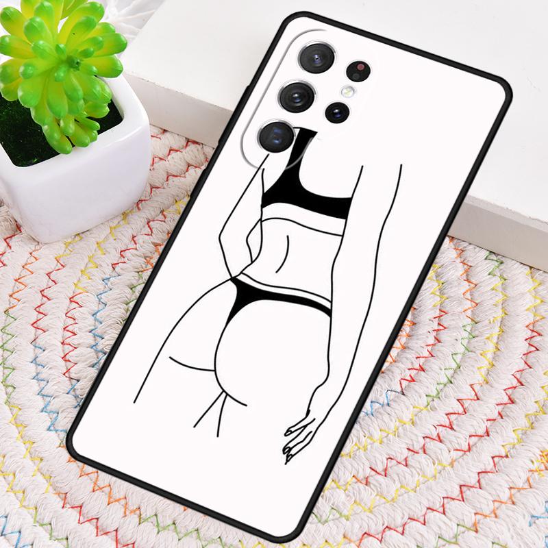 Woman Body Line Art TPU Phone Case For Samsung Galaxy note 10 pro S26 S25 S24 S23 S22 Ultra Plus S21 FE S20 Shockproof Cover