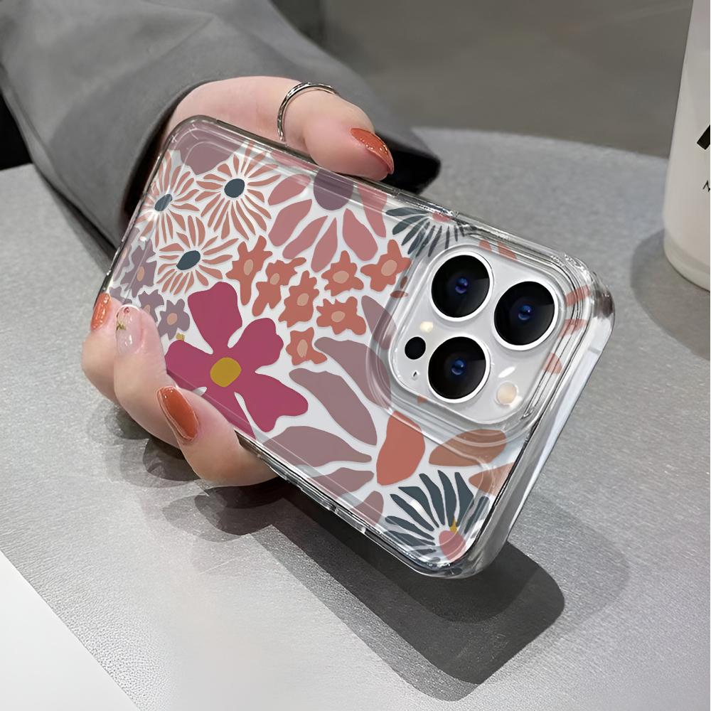 Simple Flower Transparent Phone Case For Iphone 17 Pro Max 16 15 14 Plus 13 12 11 Pro Max 17 Air Cover Case Funda Bumber