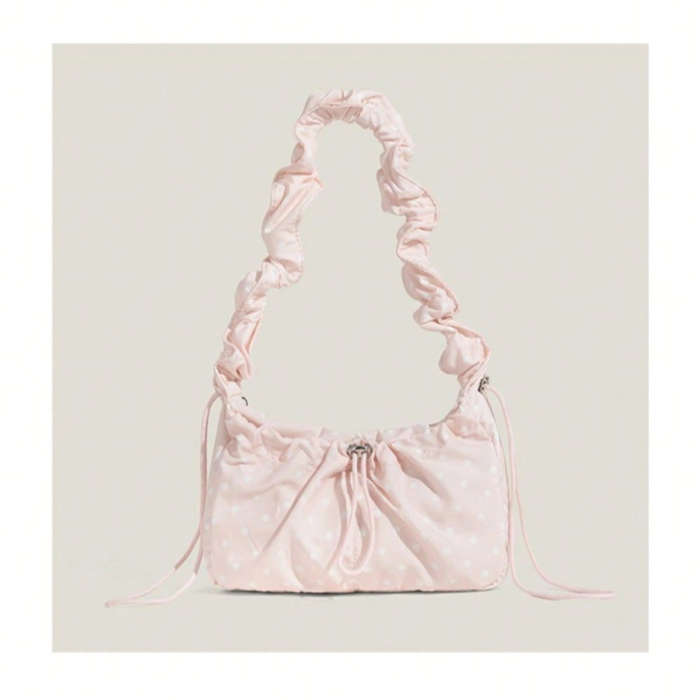 Sac à Bandoulière Pliable à Pois Sac d'Aisselle Petit Sac Frais Sac Messager Sac Ravioli Été pink