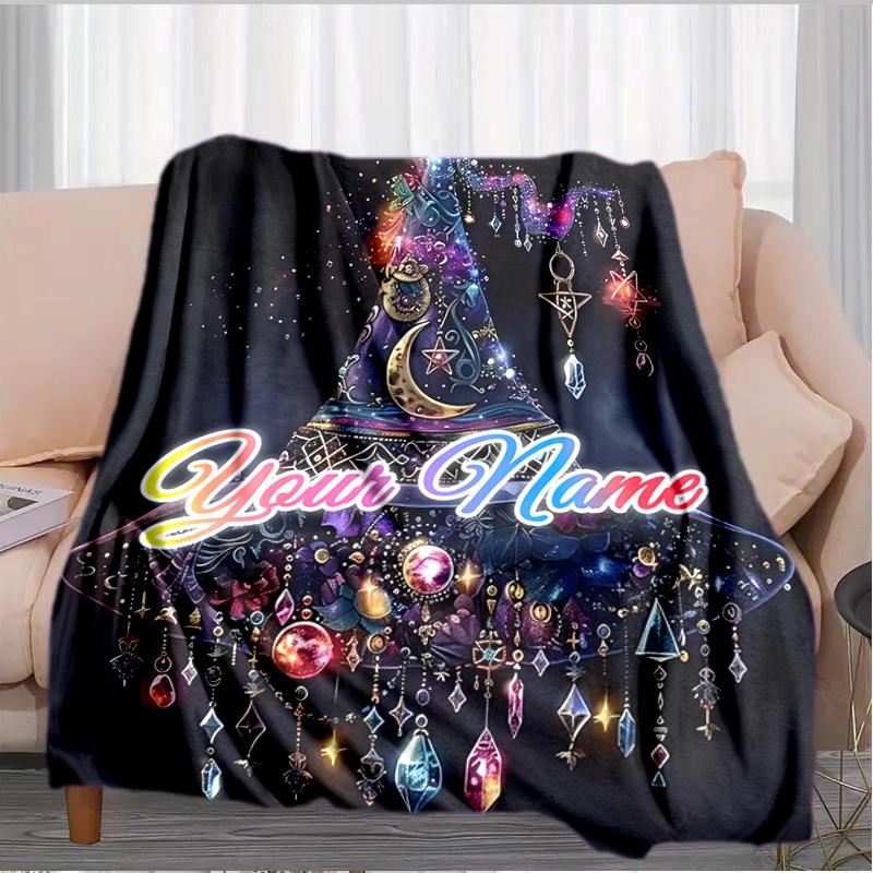 1PC Custom Name Magical Star Dreamscape Outdooor Flannel Blankets Throw Blanket All-Season Throw Gift Bedspread for Couch, Bed, Camping Holiday Birthd