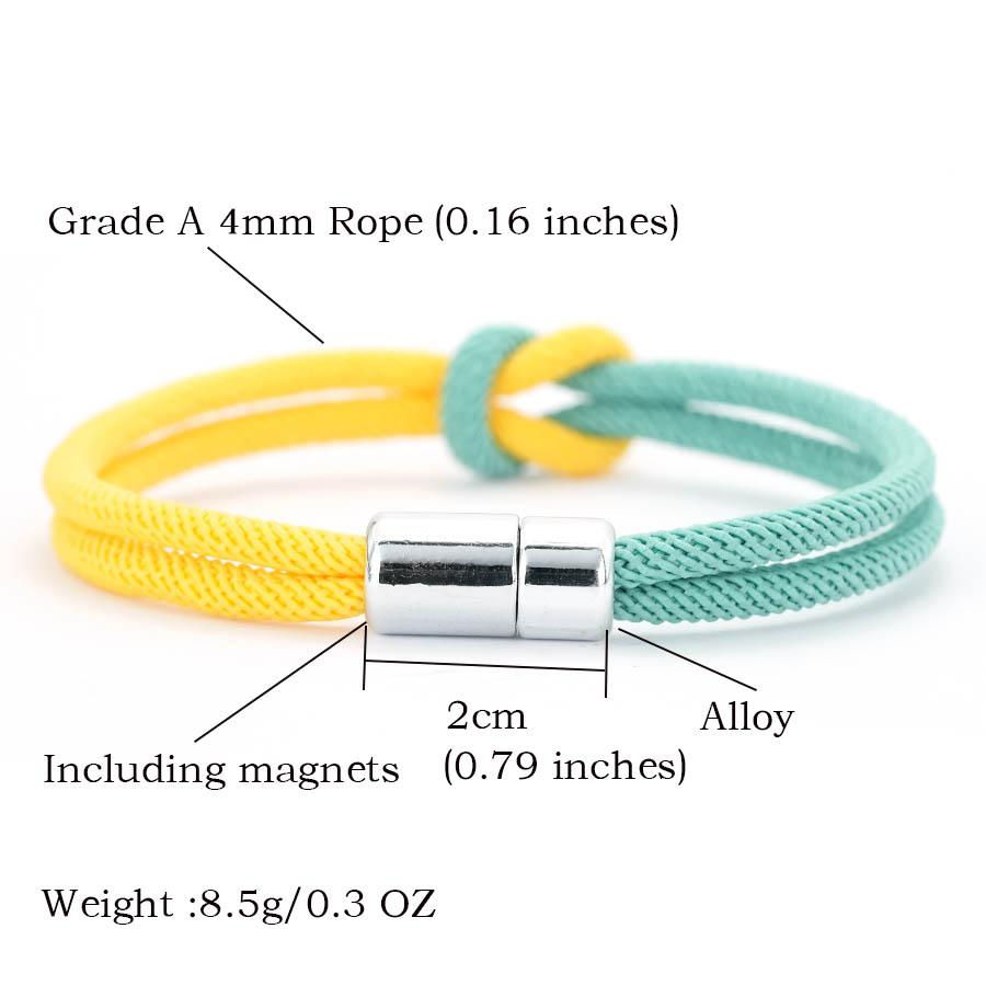 Neues 9-Stile Klassisches Kontrastierendes Konzentrisches Knoten Seil Armband Männer Frauen Distanz Anziehen Magnetischer Verschluss Valentins Armband Joias