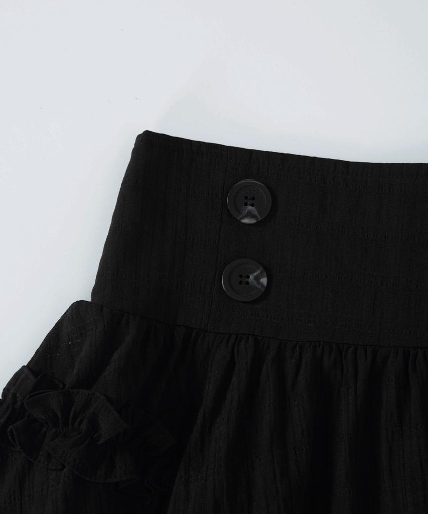 Aejeuon Berry Frill Skirt / Black
