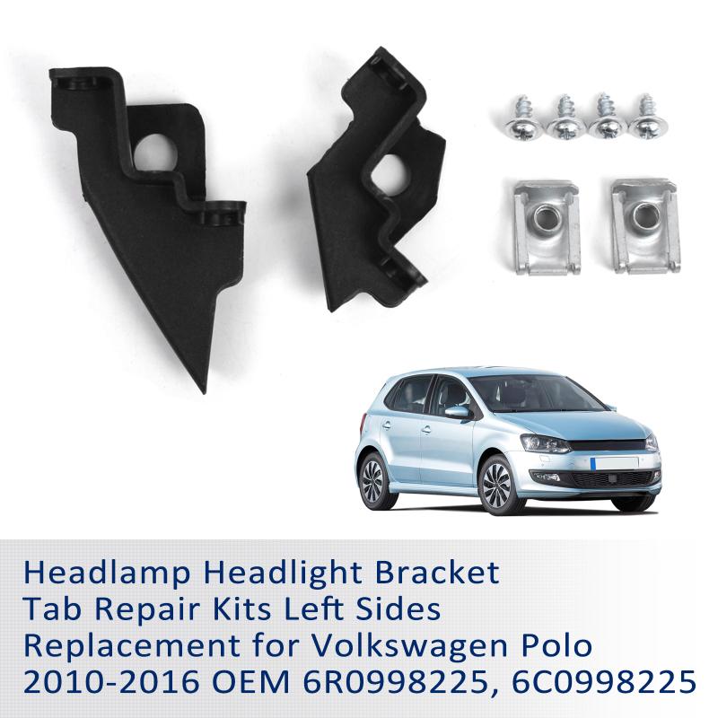 

Headlamp Headlight Bracket Tab Repair Kits Right Sides Replacement for Volkswagen Polo 2010-2016 OEM 6R0998226 6C0998226