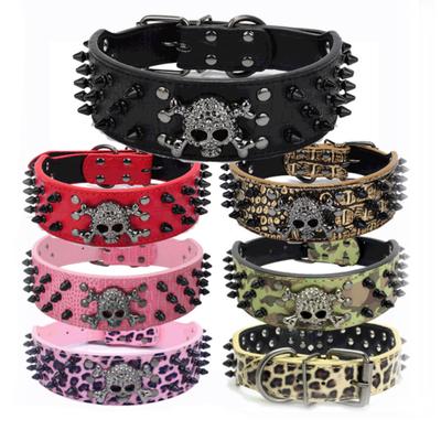 Spiked Studded Small Large Dog Collar Rivet Accessory Hond Neck Strap for Puppy Necklace Leather PU Pitbull Bulldog Pet Supplies