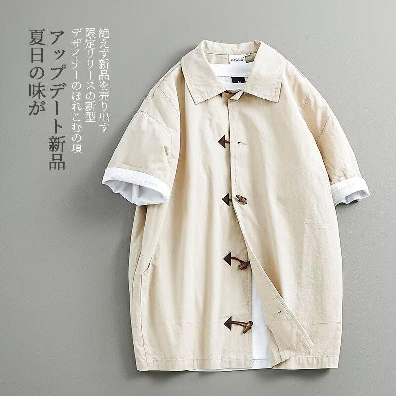 

Футболка-поло с коротким рукавом и отложным воротником, мужская модная летняя футболка, корейская версия, облегающая, трендовая, универсальная футболка, топ 2XL хаки