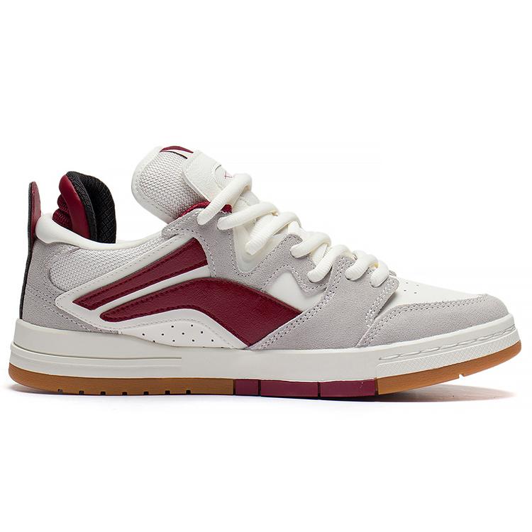 New LiNing Wei Wu PRO Pro Coverage Warm Water Resistant Low Top Skateboard Shoes Gray Red AECS059-1