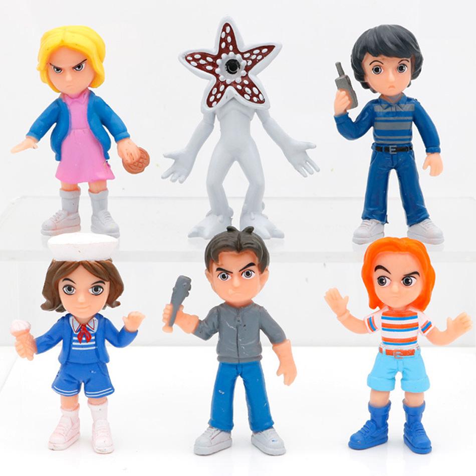 Neues 6er-Set Stranger PVC Actionfigur Niedliche Puppe Sammlungsmodell Spielzeug Halloween/Weihnachtsparty Spielzeug Geschenke