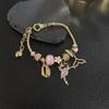Accessories Gold Snake Chain Charm Bracelet Ballerina Mermaid Tail Cowrie Shell DIY Beaded Bracelet Girls Fashion Dance Jewelry