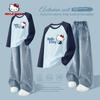 Hello Kitty Girls Spring Suit 2026 New Blue Kidsren's Long-Sleeved T-Shirt Casual Girls Denim Pants