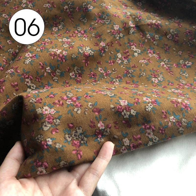 100x145cm Pastoral Style Small Floral Printed Fabric Retro Cotton Linen Fabric For Sewing Clothes Tablecloth DIY Patchwork