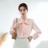 Women's High-End Chiffon Bow Tie White Shirt - 2026 Stylish Professional Luxury Top