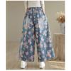 DIMANAF 2025 Plus Size Autumn Jeans New Long Pants Women Loose Denim Trousers Big Size Casual Floral Print