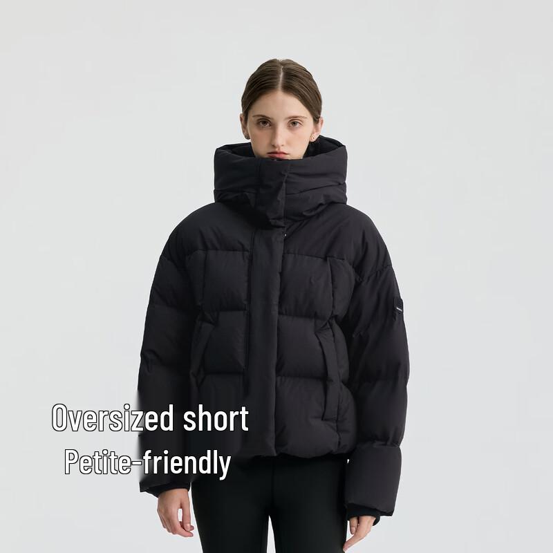 BINJORA Women's Short Hooded 95% White Duck Down Puffer Jacket J5400DR31