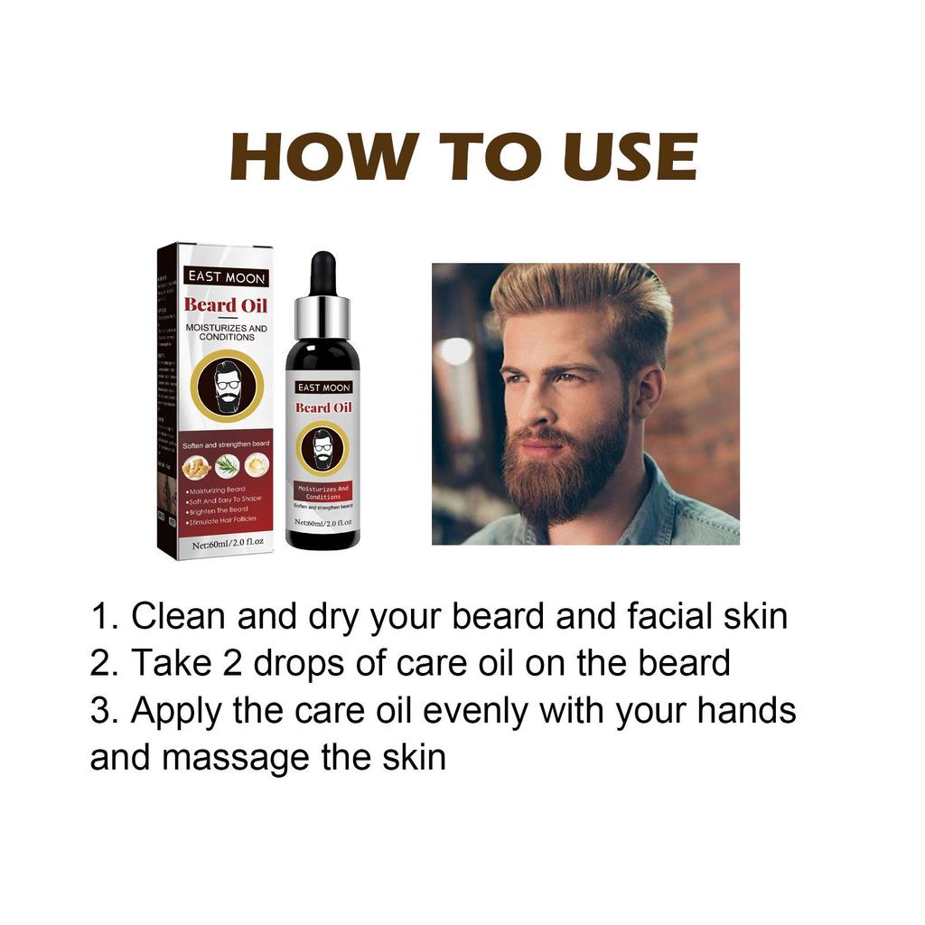 Men Beard Growth Oil Thickening Treatment Root Moisturizing Conditioning Beard Care