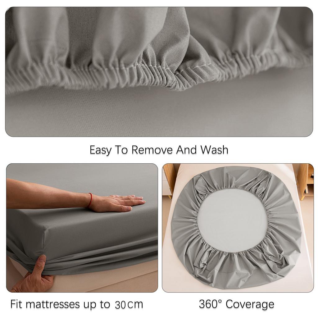 Safe Waterproof Mattress Cover Soft Comfortable Breathable Bed Cover With Elastic Band Fit Machine Washable Single Double Size