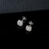 S925 Sterling Silver Zircon Sugar Cube Stud Earrings, Square Pillow Shape, Versatile Daily Silver Jewelry.