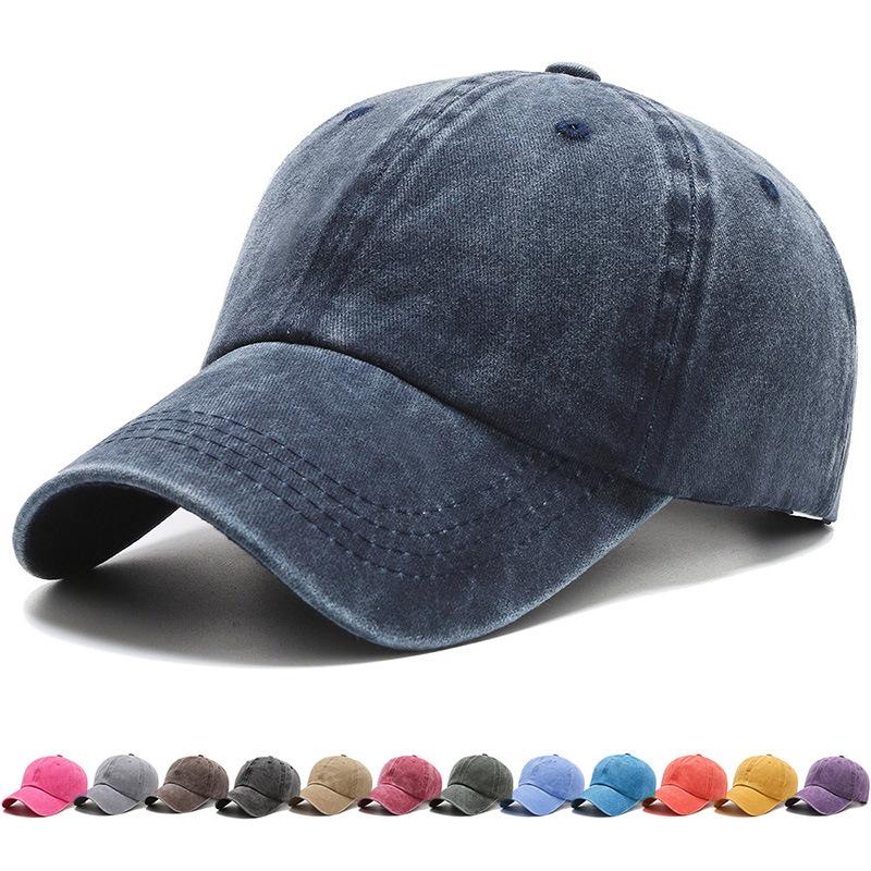 2021 New Men's Baseball Cap Washed Cap Light Plate Couple Hat Solid Color Spring and Autumn Hat Korean Version