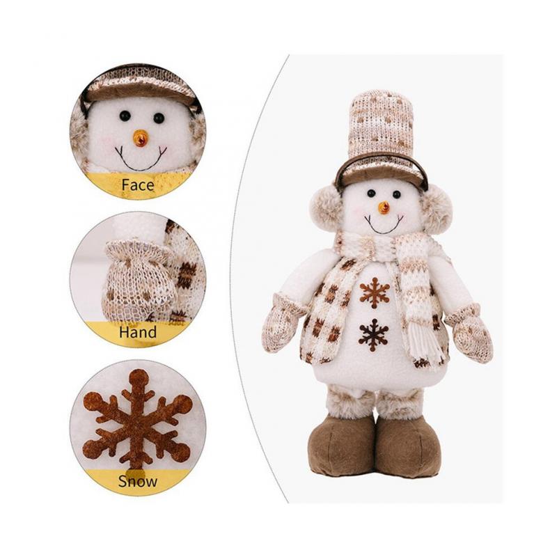 Weihnachts-Stehdekoration, Dehnbare Puppe für Weihnachts-Bodendekoration, Schneemann, Plüsch-Weihnachtsdekoration