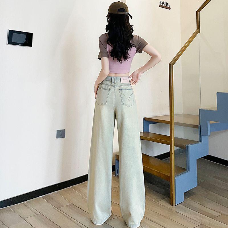 Heavy Industry Jeans Women's New Style Pants Spring High Waist Design New Style Loose and Slimming Straight and Wide Legs