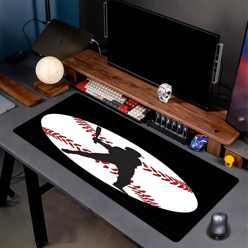 Baseball Theme Mouse Pad, Non Slip Rubber Base, Multifunctional Office & Home Decor, Perfect for Workspace Personalization.