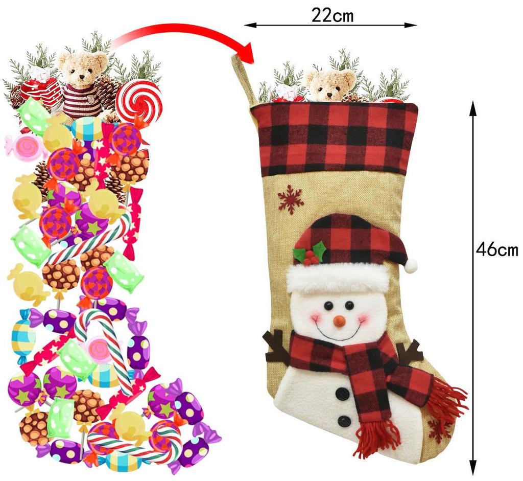 3D Cartoon Flannel Christmas Stockings & Gift Bags - 2025 Holiday Decorations