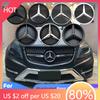 New 2025 Hot Chrome Silver OE Star Front Grille Emblem With LED Chrome Silver Glossy Matte For Mercedes Benz B C E S R SL ML GL