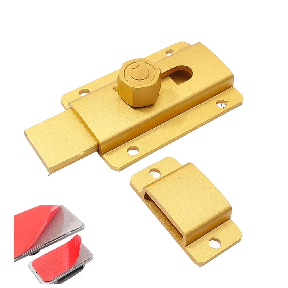 Door Latch Sliding Lock Security Bolt Aluminum Alloy Warehouse Household Bedroom Room Lock Bolt Anti-theft Latch Buckle