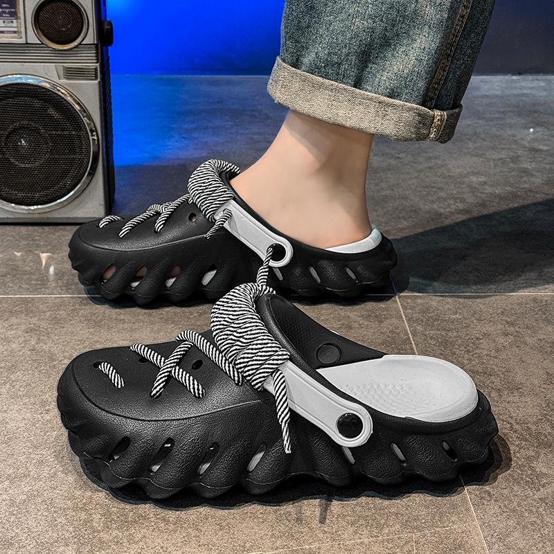 Men's Summer Coconut Hole Shoes - Anti-Slip Dual-Use Beach Sandals & Sport Slippers
